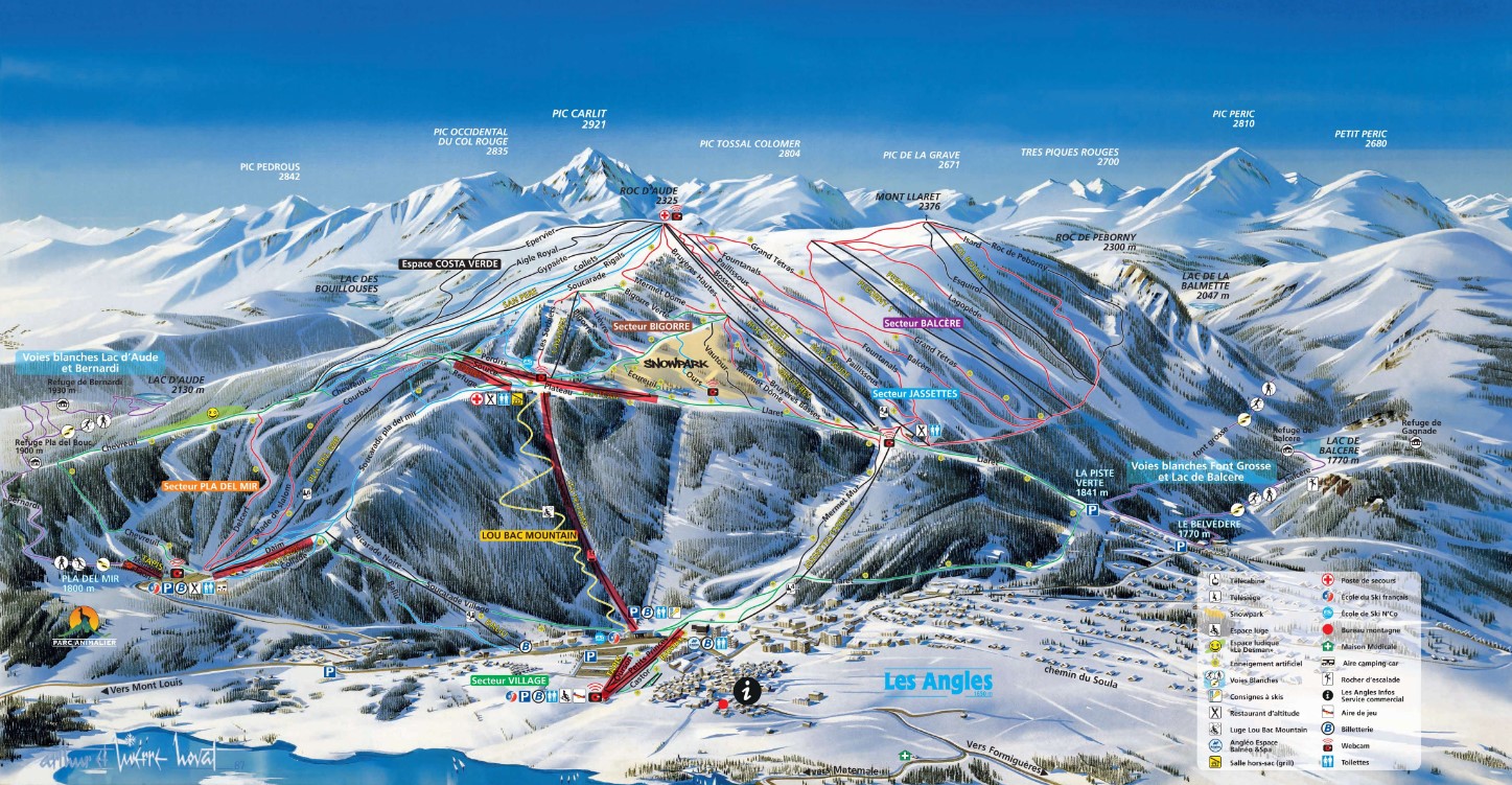Plan des pistes zones débutantes